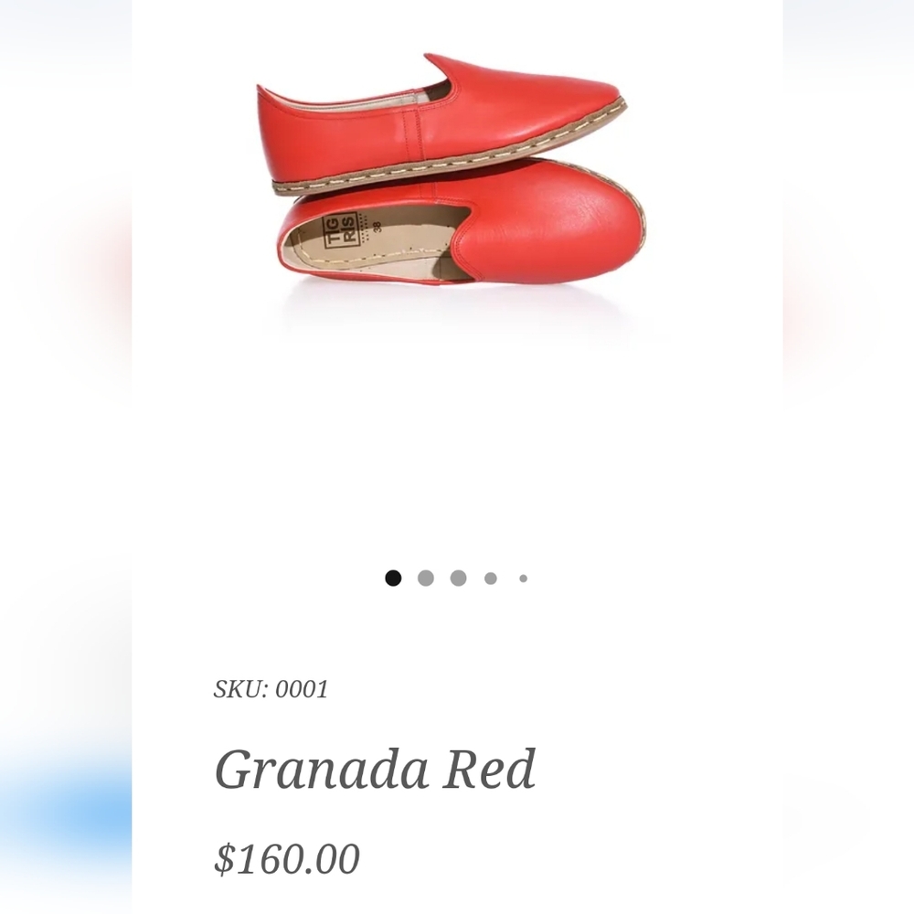 Tigris Granada Red Handmade Shoes Size EU40 / US 9.5-10